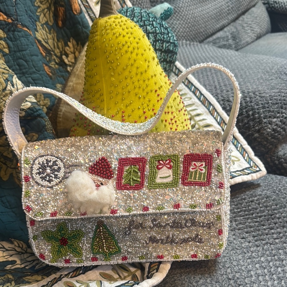 Embellished Holiday Beaded Bag